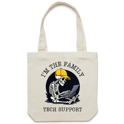 I'm The Family Tech Support - Canvas Tote Bag Cream One Size Tote Bag Printed In Australia Tech