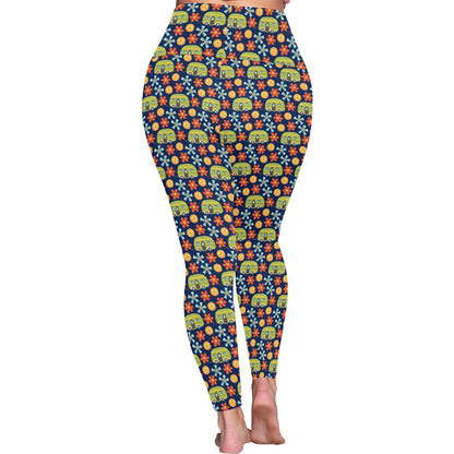 Hippy Caravan - Womens High Waist Leggings (Sizes 16-22)