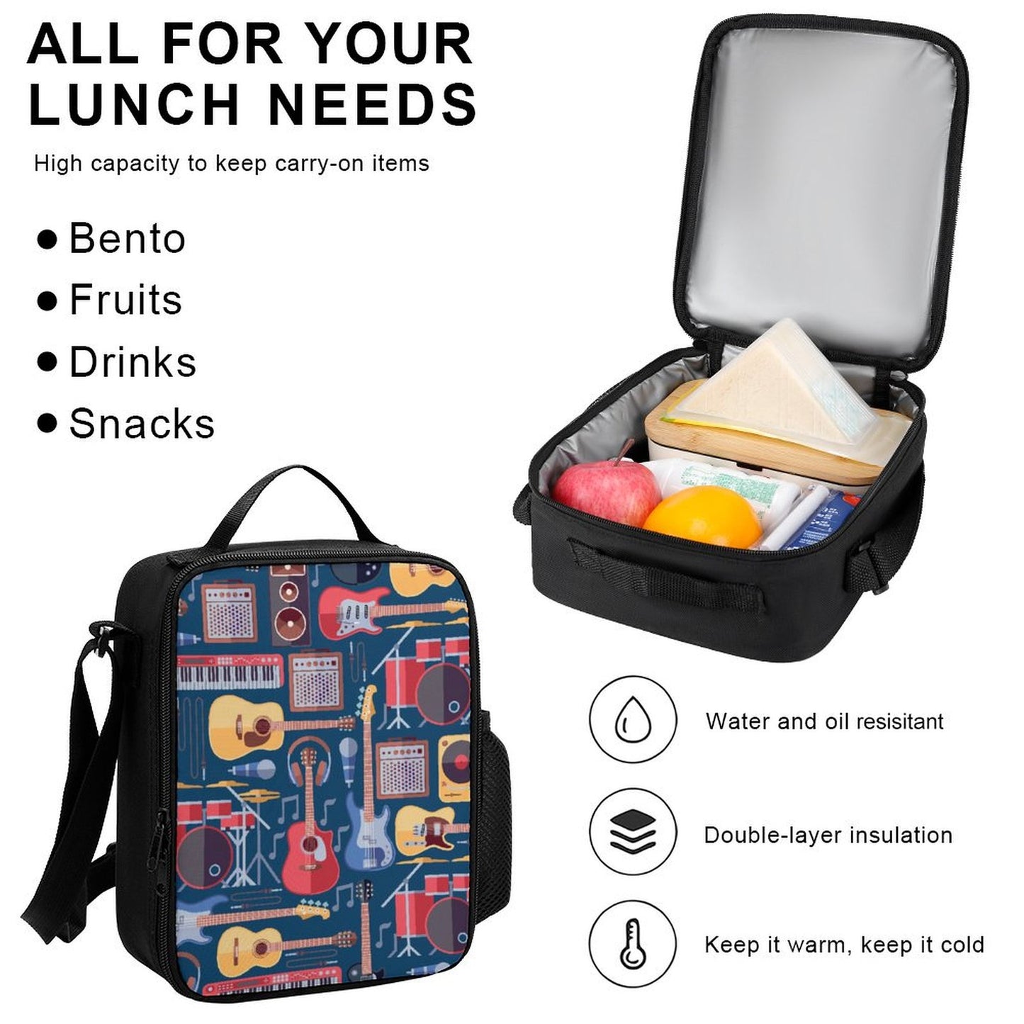 Music Instruments - School Backpack Three Piece Set