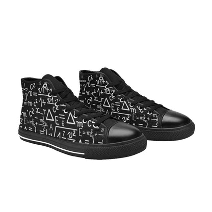 Mathematics - Men's High Top Canvas Shoes