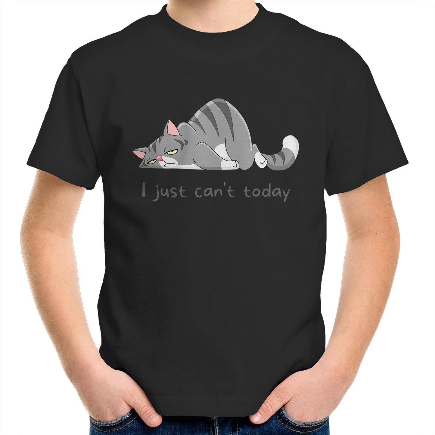 Cat, I Just Can't Today - Kids Youth T-Shirt