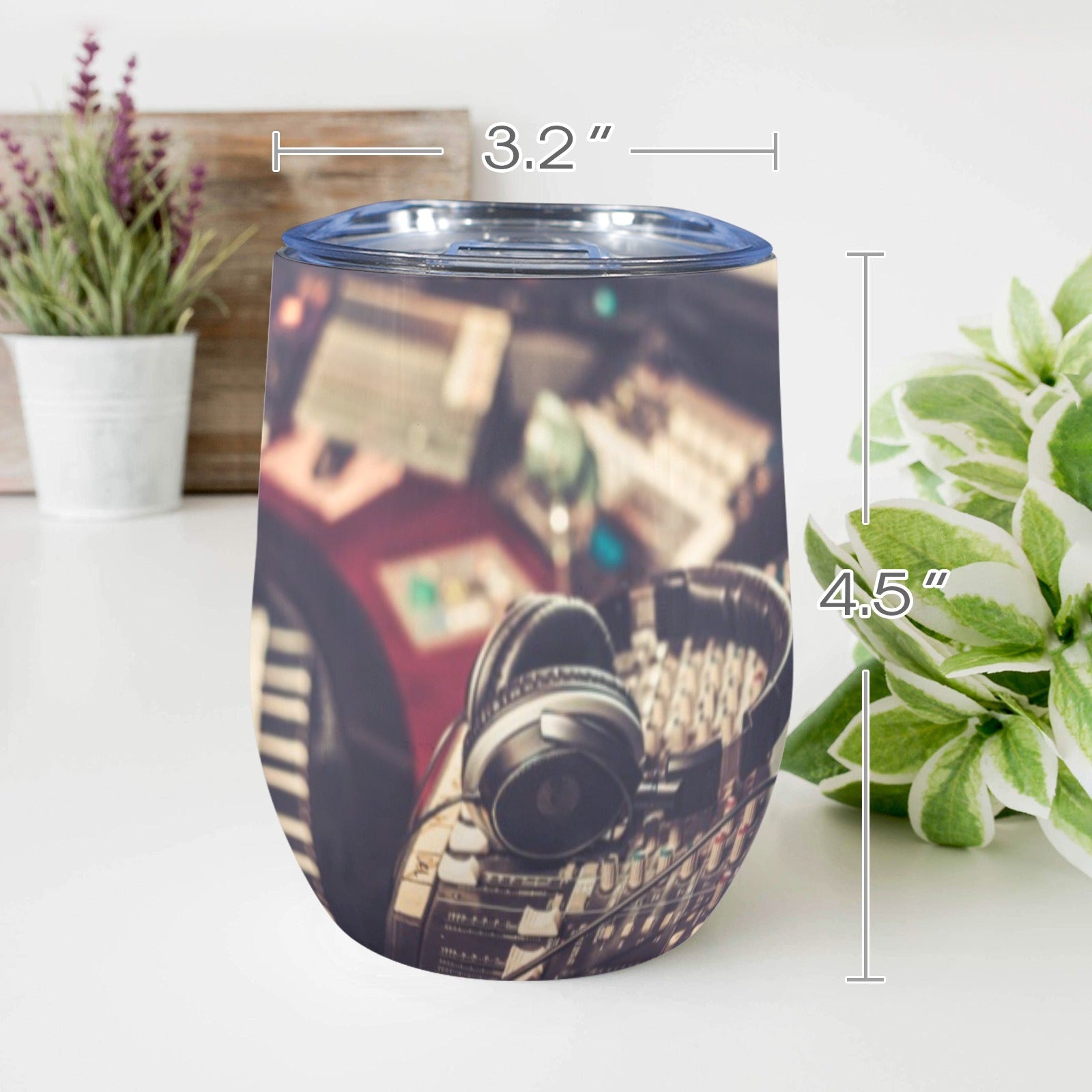 Sound Desk - 12oz Wine Tumbler 12oz Wine Tumbler Music Printed Offshore