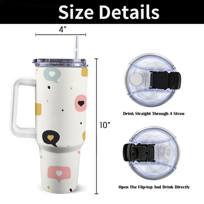 Love Message - 40oz Tumbler with White Handle