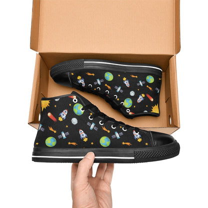 Busy Space - Men's High Top Canvas Shoes