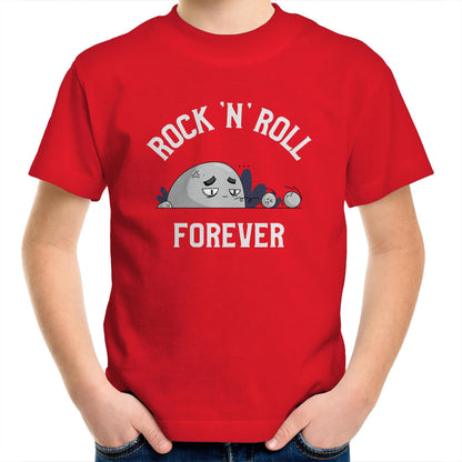 Rock 'N' Roll Forever - Kids Youth T-Shirt Red Kids Youth T-shirt Music