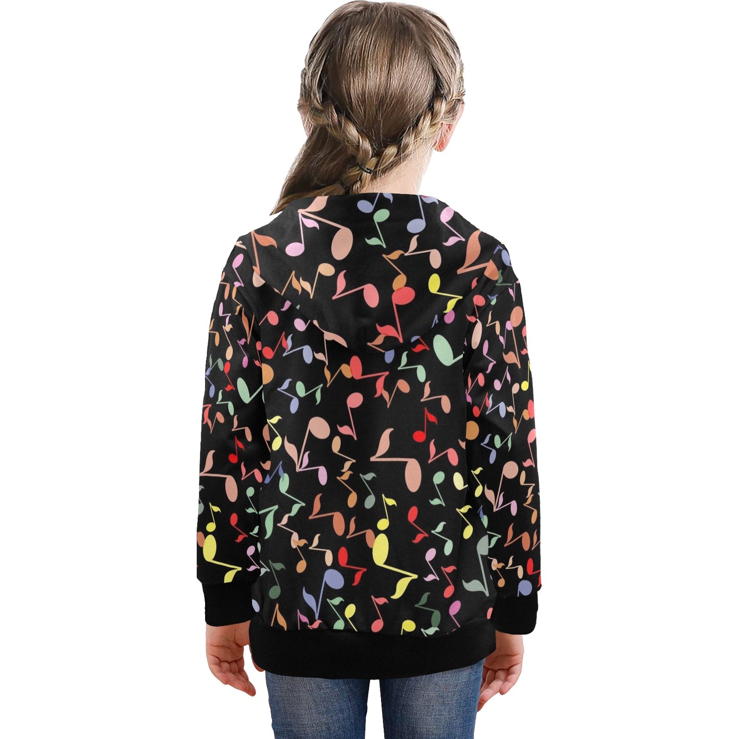 Quavers, Music Notes - Senior Girls Zip Up Hoodie