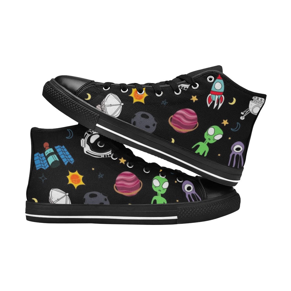 Kids Space - Kids High Top Canvas Shoes Kids High Top Canvas Shoes Printed Offshore Space