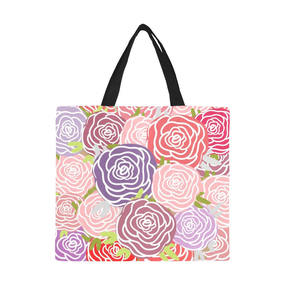 Abstract Roses - Full Print Canvas Tote Bag Full Print Canvas Tote Bag