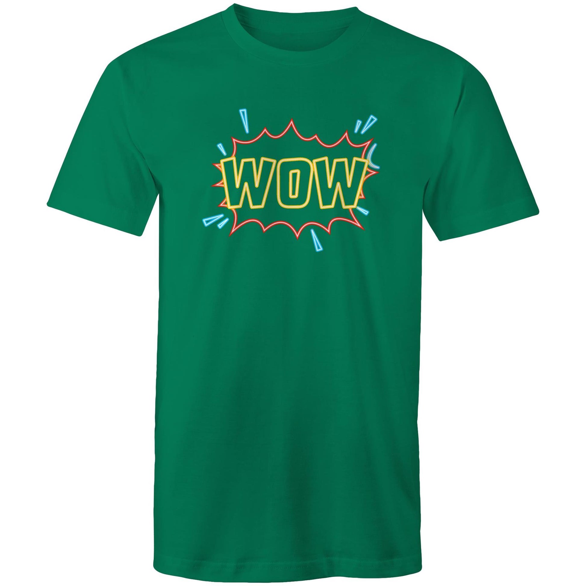 Wow, Comic Book - Mens T-Shirt Kelly Green Mens T-shirt comic