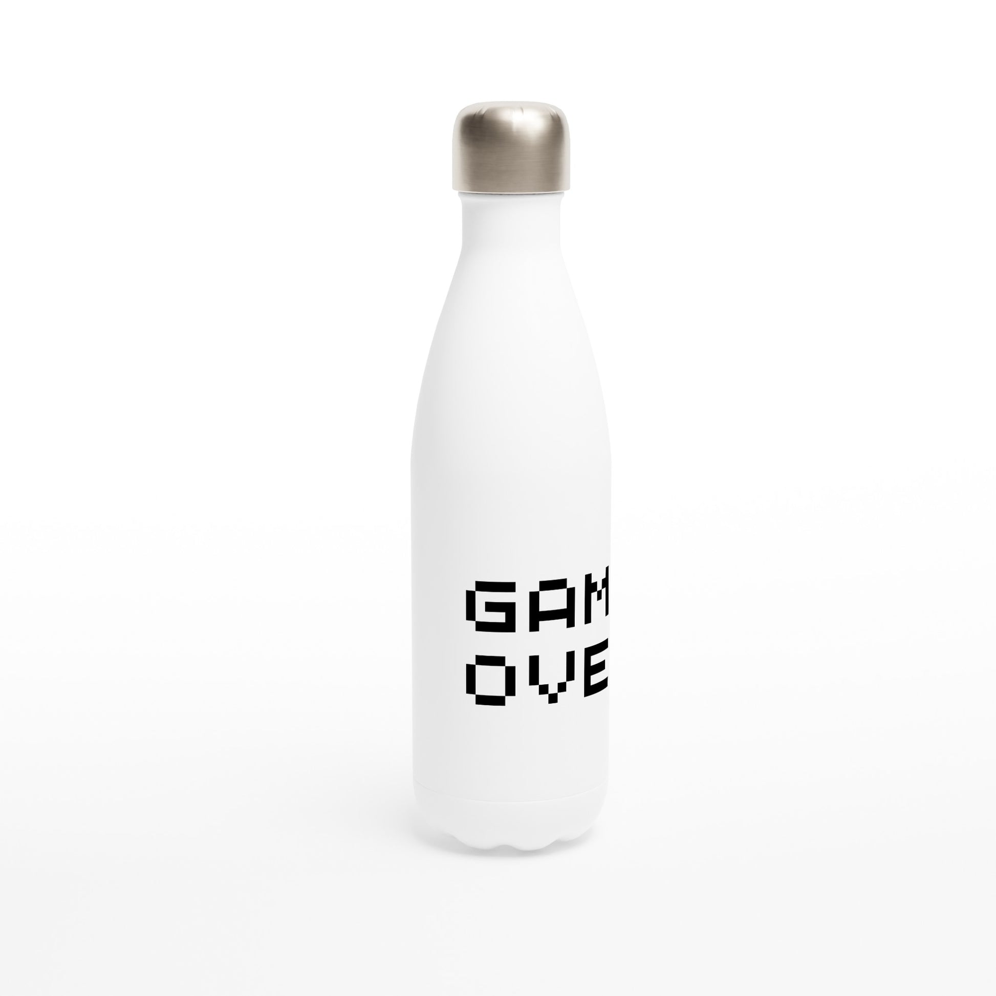 Game Over - White 17oz Stainless Steel Water Bottle White Water Bottle Games