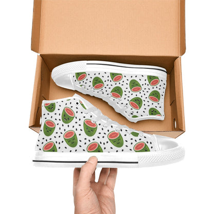 Cartoon Watermelon - Women's High Top Canvas Shoes