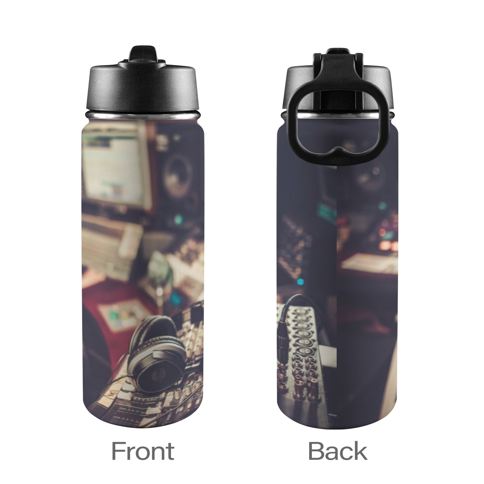 Sound Desk - Insulated Water Bottle with Straw Lid (18oz) Insulated Water Bottle with Swing Handle Printed Offshore