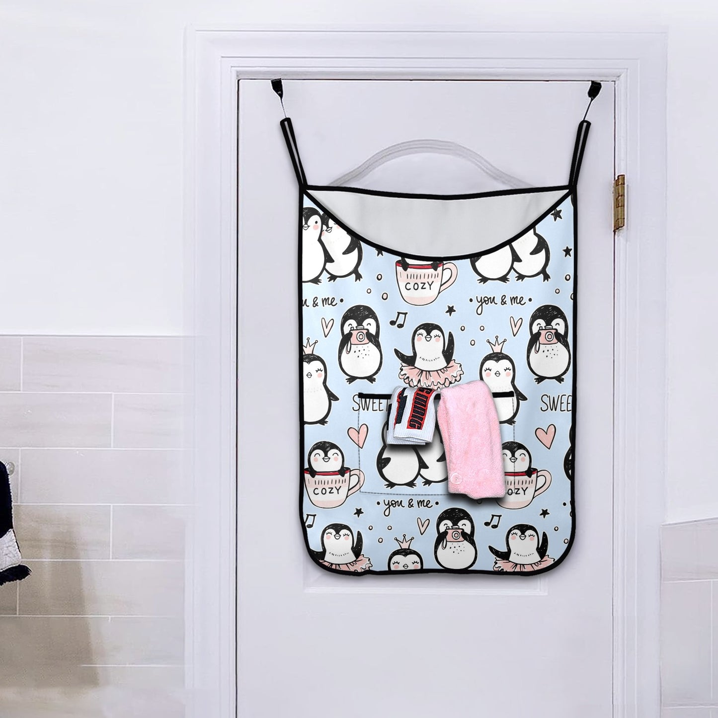 Penguin Love - Hanging Laundry Bag