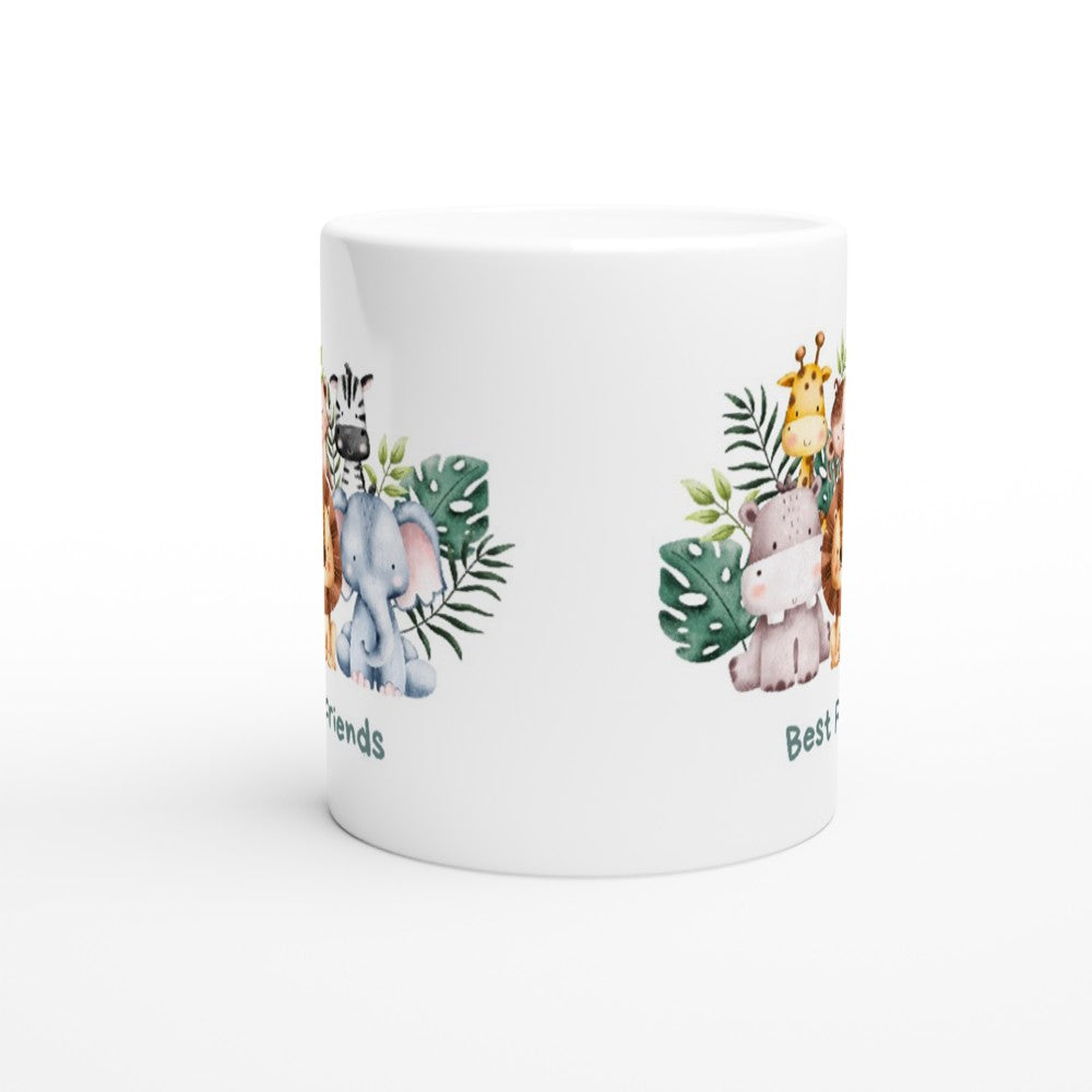 Best Friends, Cute Animals - White 11oz Ceramic Mug White 11oz Mug animal