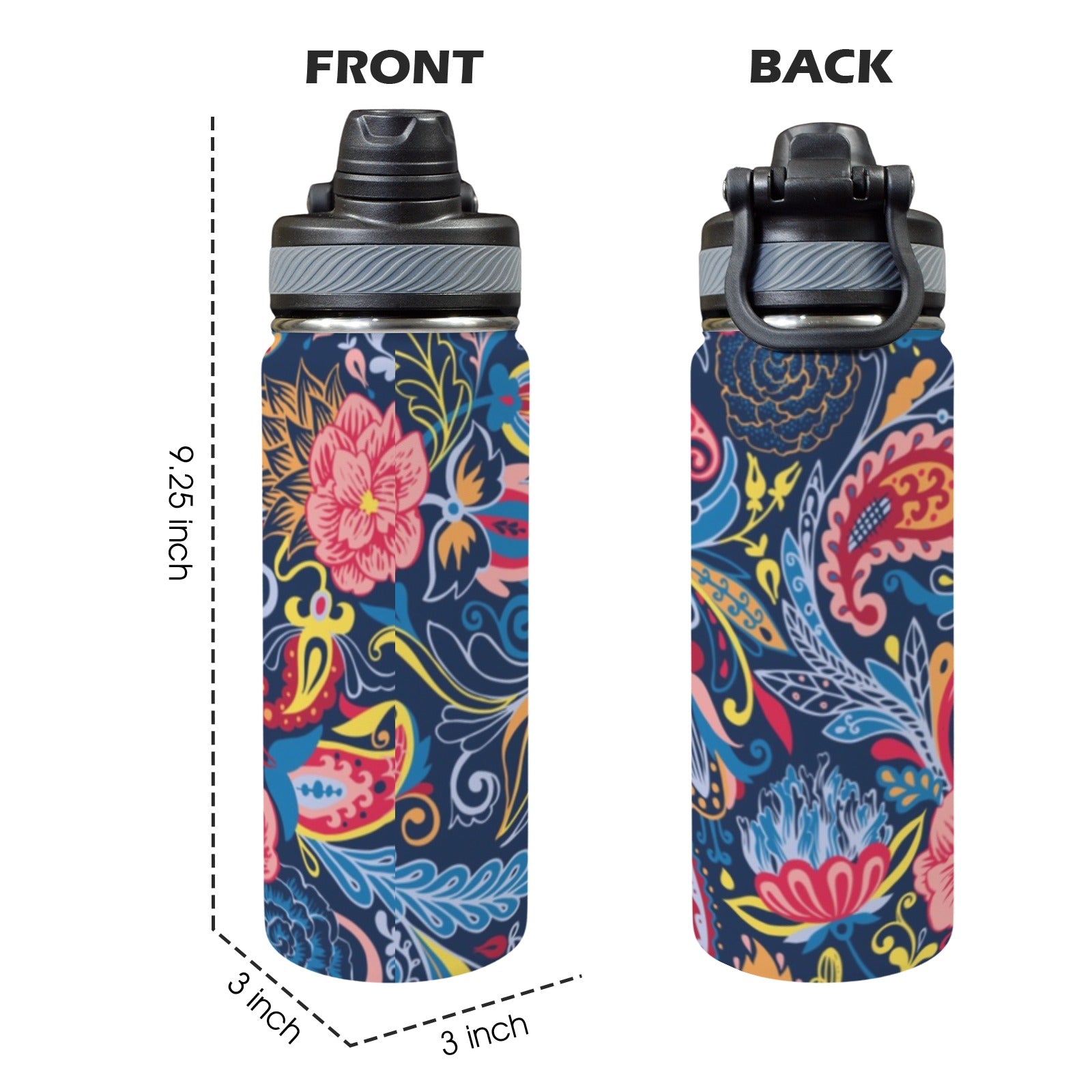 Paisley - Insulated Water Bottle with Dual-Use Lid (18oz) Insulated Water Bottle with Dual-Use Lid (18oz) Printed Offshore