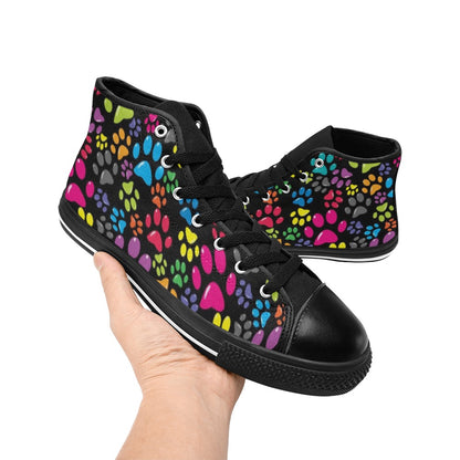 Dog Paws - Women's High Top Canvas Shoes