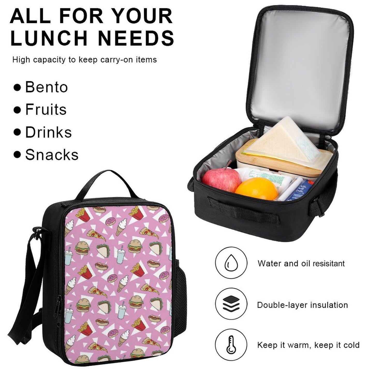 Fast Food - School Backpack Three Piece Set