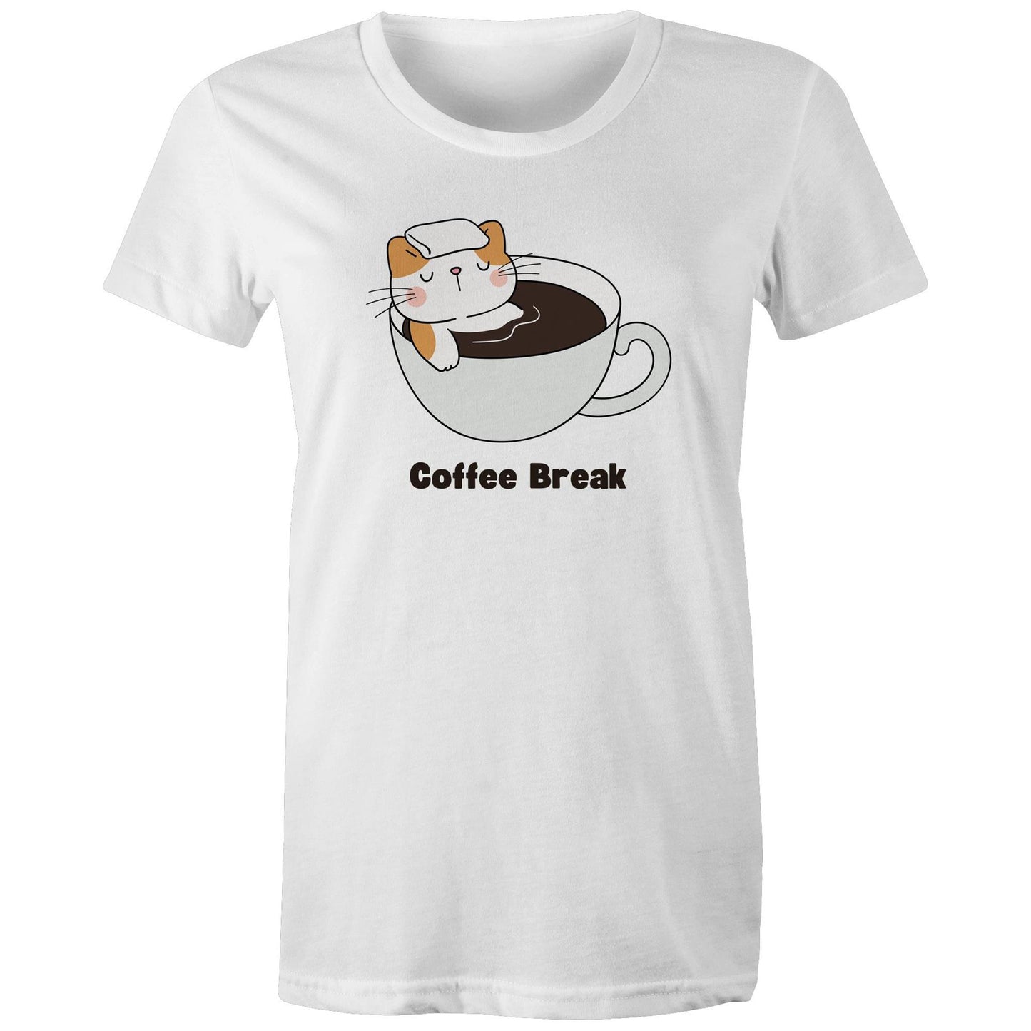 Cat Coffee Break - Womens T-shirt