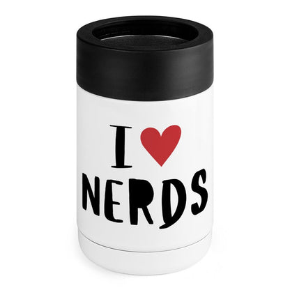 I Love Nerds, Red Heart - Stainless Steel Can Cooler