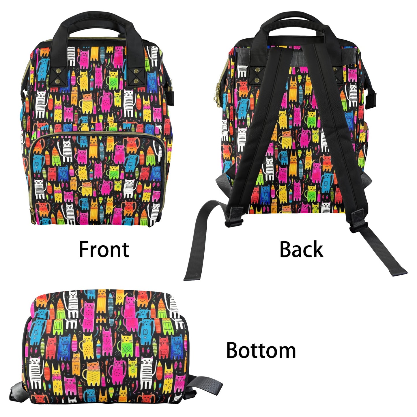 Colourful Cats - Multifunction Backpack