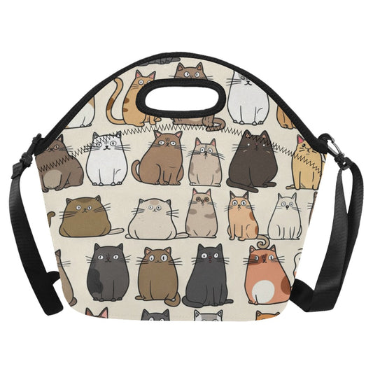 Lots Of Cats - Neoprene Lunch Bag/Large Neoprene Lunch Bag/Large animal Printed Offshore