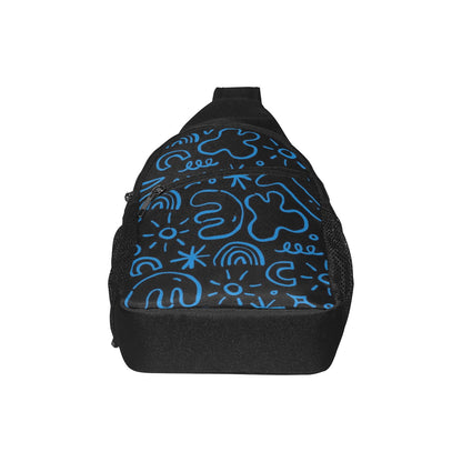 Blue Squiggle - Chest Bag