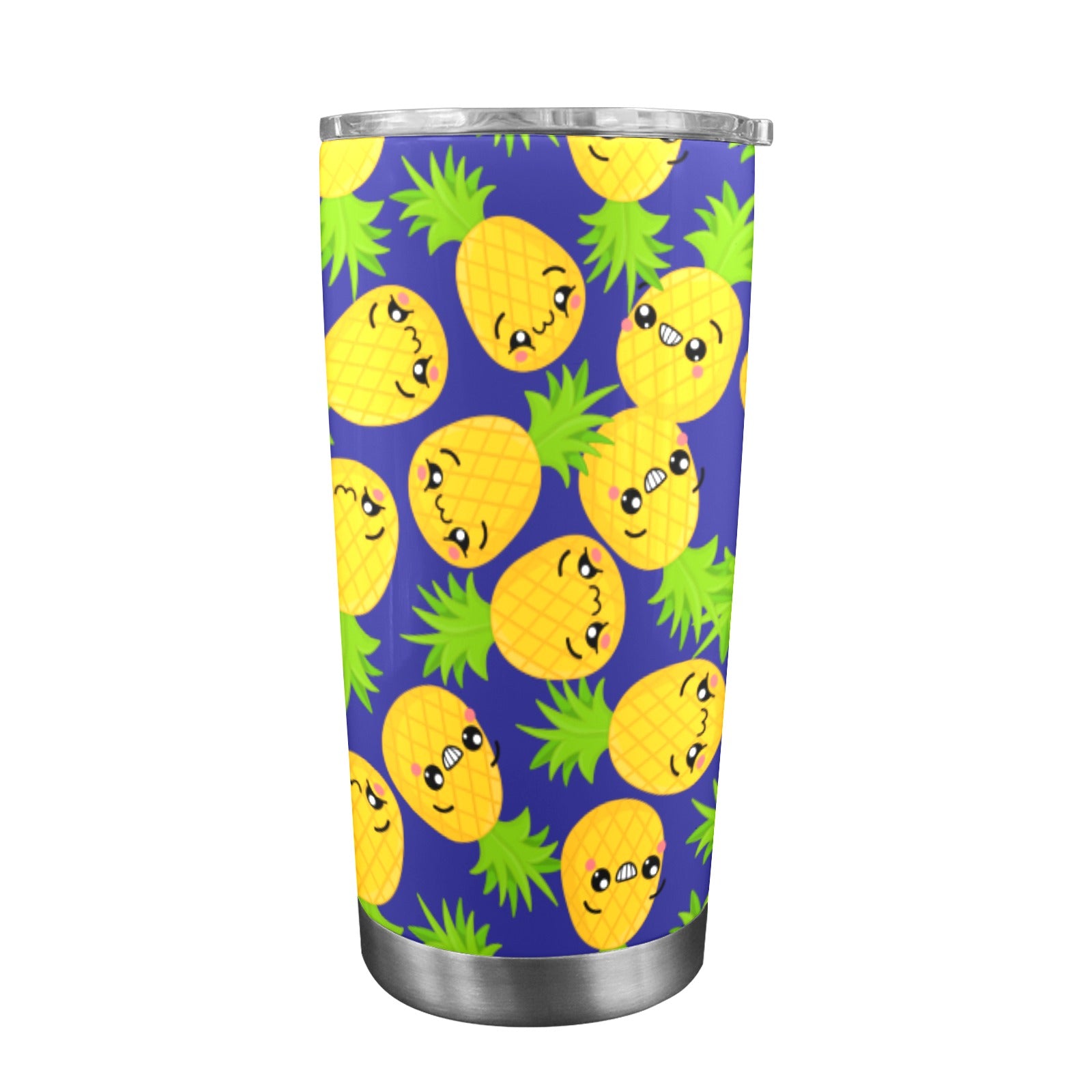 Cool Pineapples - 20oz Travel Mug with Clear Lid Clear Lid Travel Mug Food