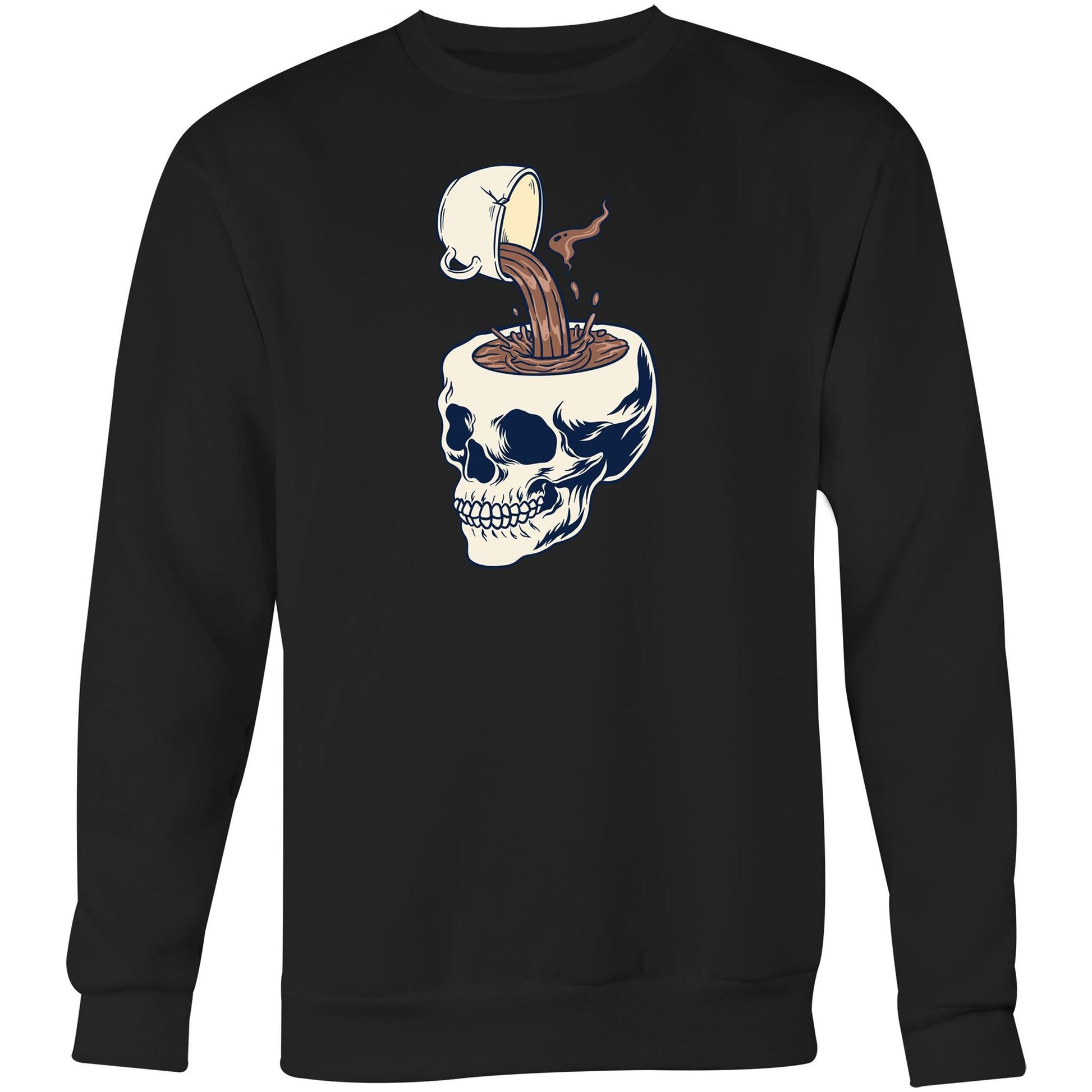 Coffee Skull - Crew Sweatshirt Black Sweatshirt Coffee