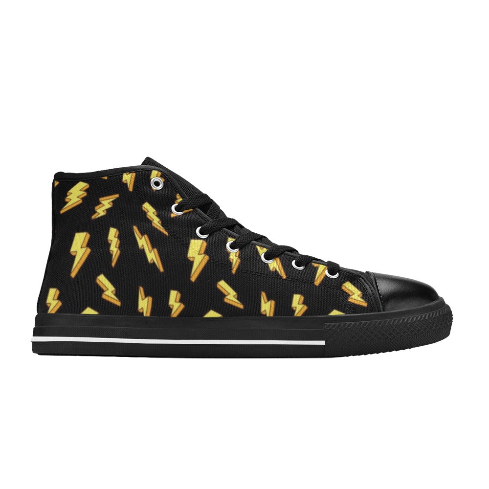 Lightning Bolts - Women's High Top Canvas Shoes