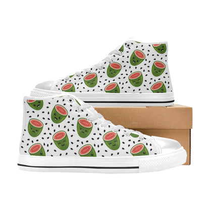 Cartoon Watermelon - Women's High Top Canvas Shoes