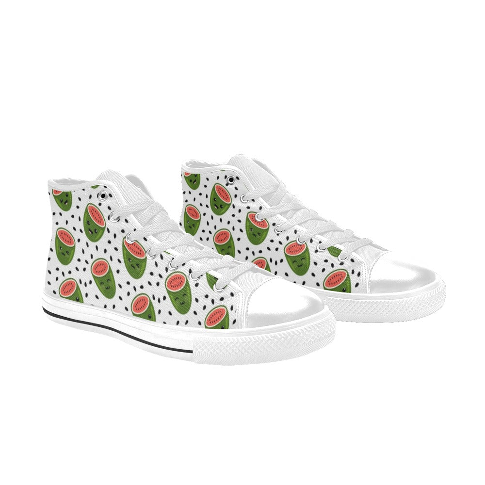 Cartoon Watermelon - Women's High Top Canvas Shoes