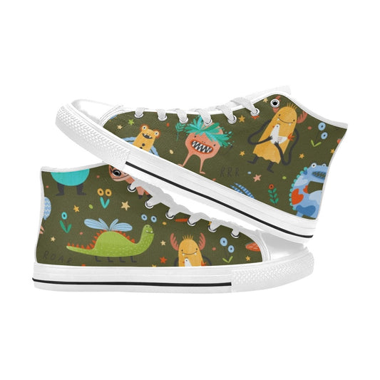 Monsters - Kids High Top Canvas Shoes