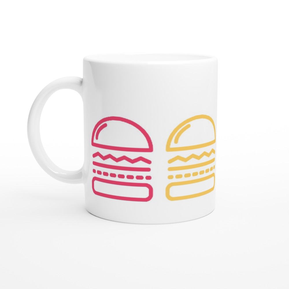 Burger Burger Burger - White 11oz Ceramic Mug White 11oz Mug food Globally Fulfilled