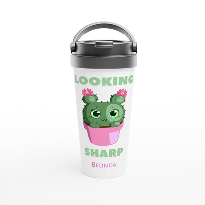 Looking Sharp - White 15oz Stainless Steel Travel Mug Default Title Travel Mug