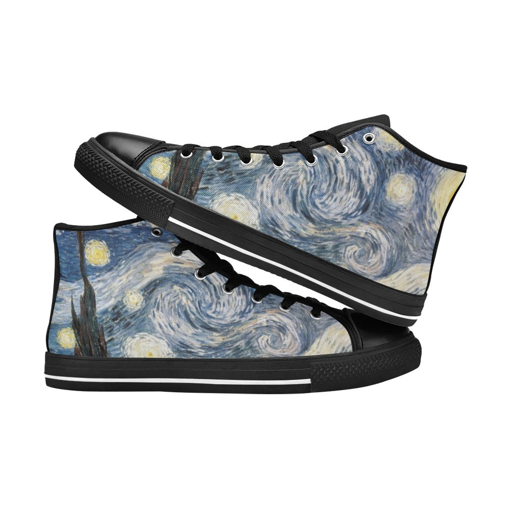 Starry Night - Men's High Top Canvas Shoes