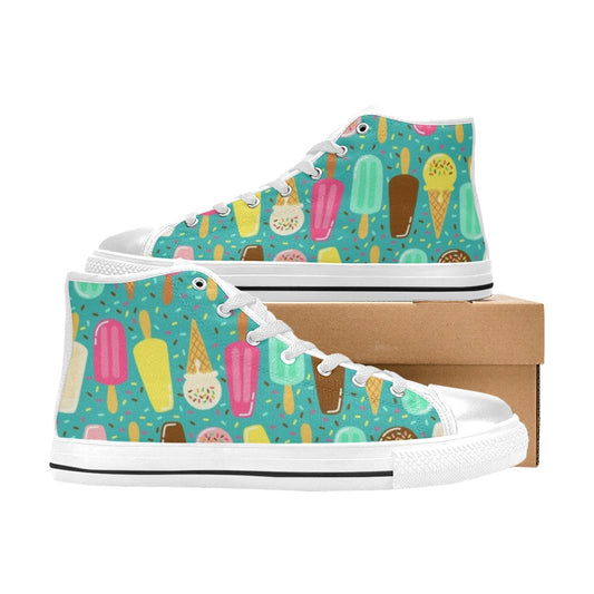 Ice Cream - Kids' High Top Canvas Shoes Kids High Top Canvas Shoes Food Printed Offshore