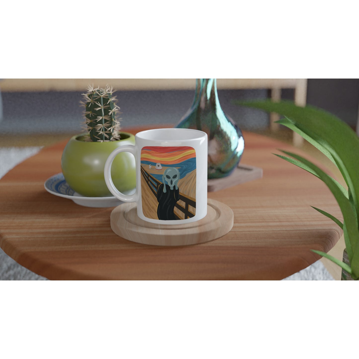 Alien Scream - White 11oz Ceramic Mug White 11oz Mug Sci Fi