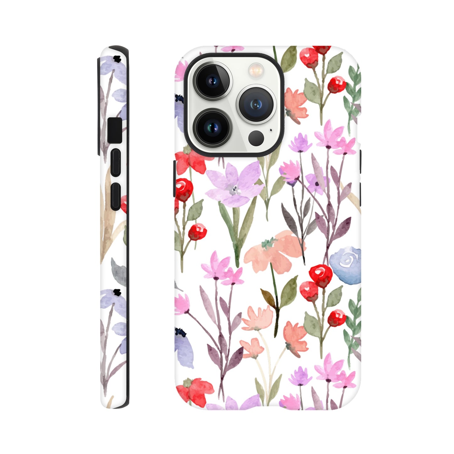 Watercolour Flowers - Phone Tough Case iPhone 13 Pro Phone Case Globally Fulfilled Plants