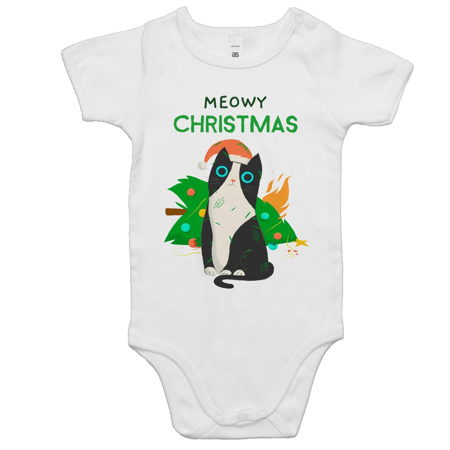 Meowy Christmas - Baby Bodysuit