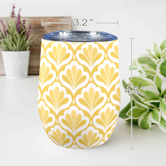 Yellow Pattern - 12oz Wine Tumbler 12oz Wine Tumbler Printed Offshore