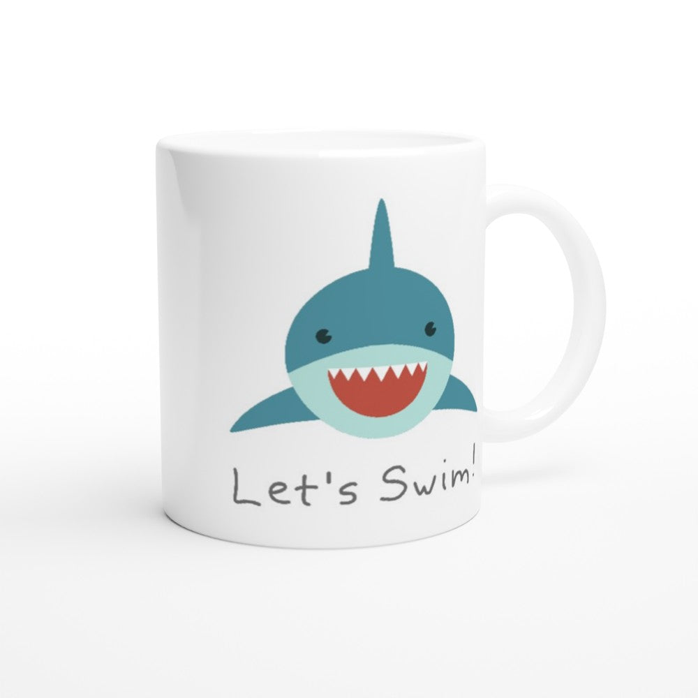 Let's Swim - White 11oz Ceramic Mug White 11oz Mug childrens Globally Fulfilled kids