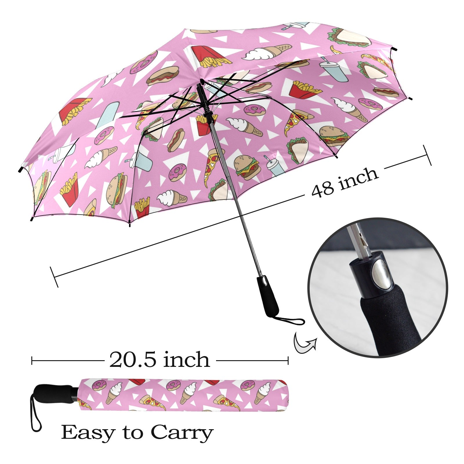 Fast Food - Semi-Automatic Foldable Umbrella Semi-Automatic Foldable Umbrella