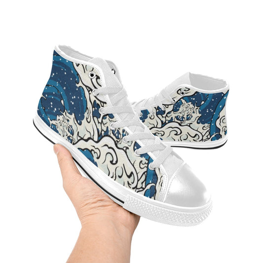 Waves - Women's High Top Canvas Shoes