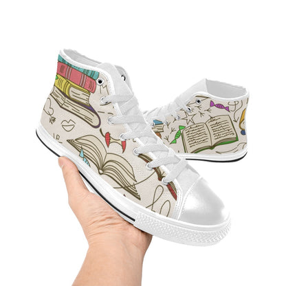 Book Time - Men's High Top Canvas Shoes