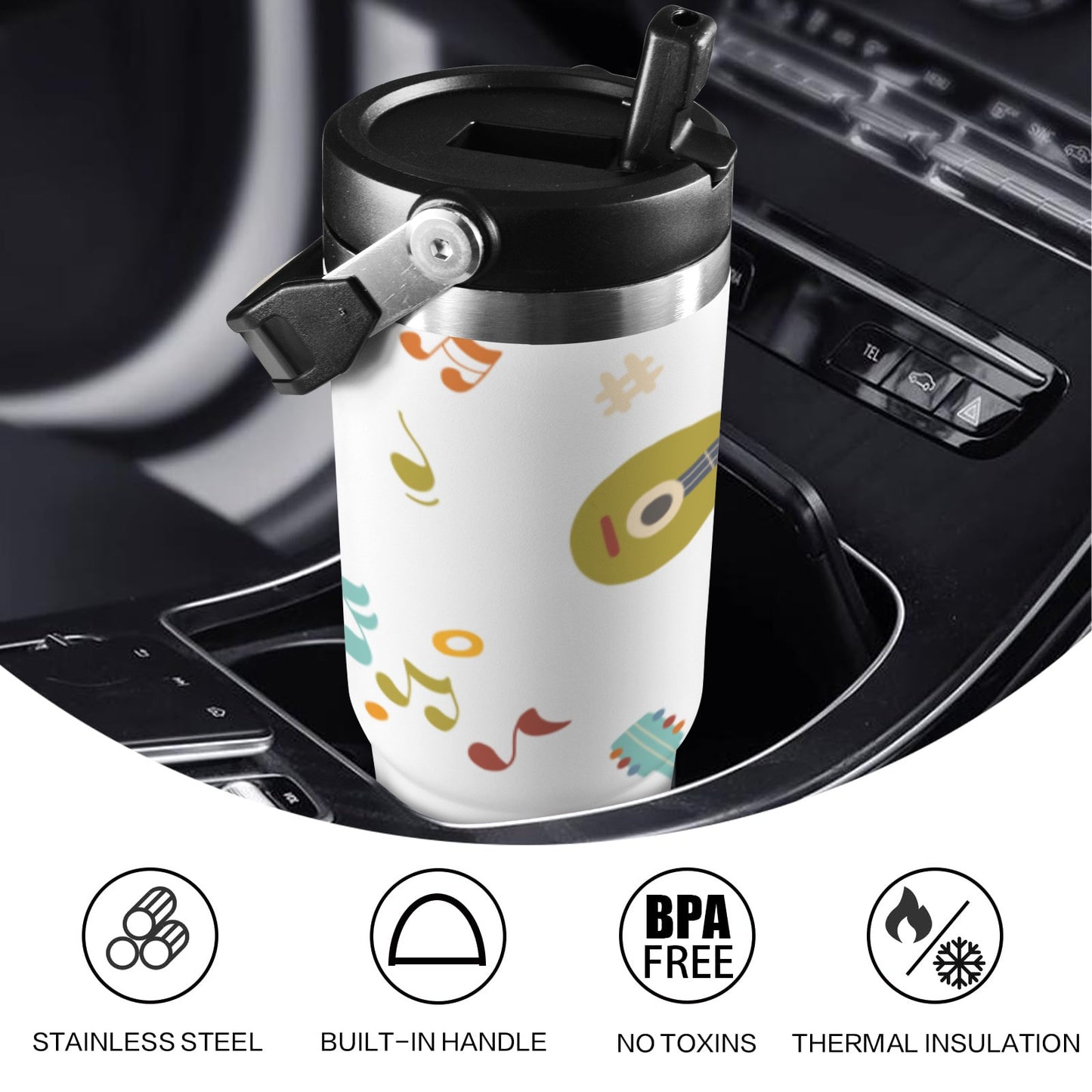 Music Time - 30oz Tumbler with Top Handle