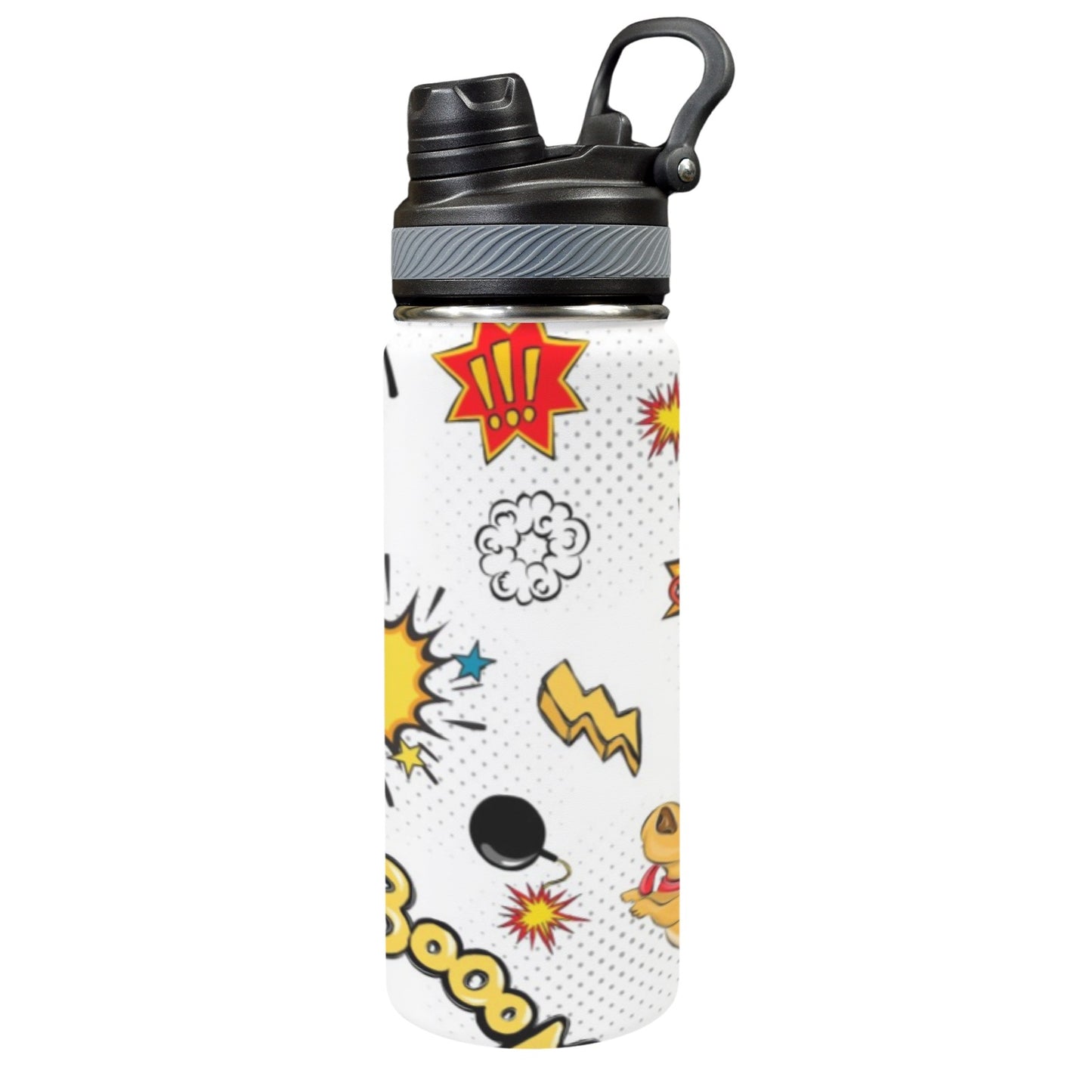 Superdog - Insulated Water Bottle with Dual-Use Lid (18oz)