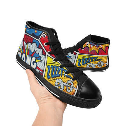 Comic Book - Women's High Top Canvas Shoes