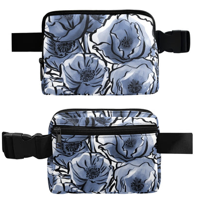 Blue And White Floral - Belt Bag Belt Bag Plants Printed Offshore