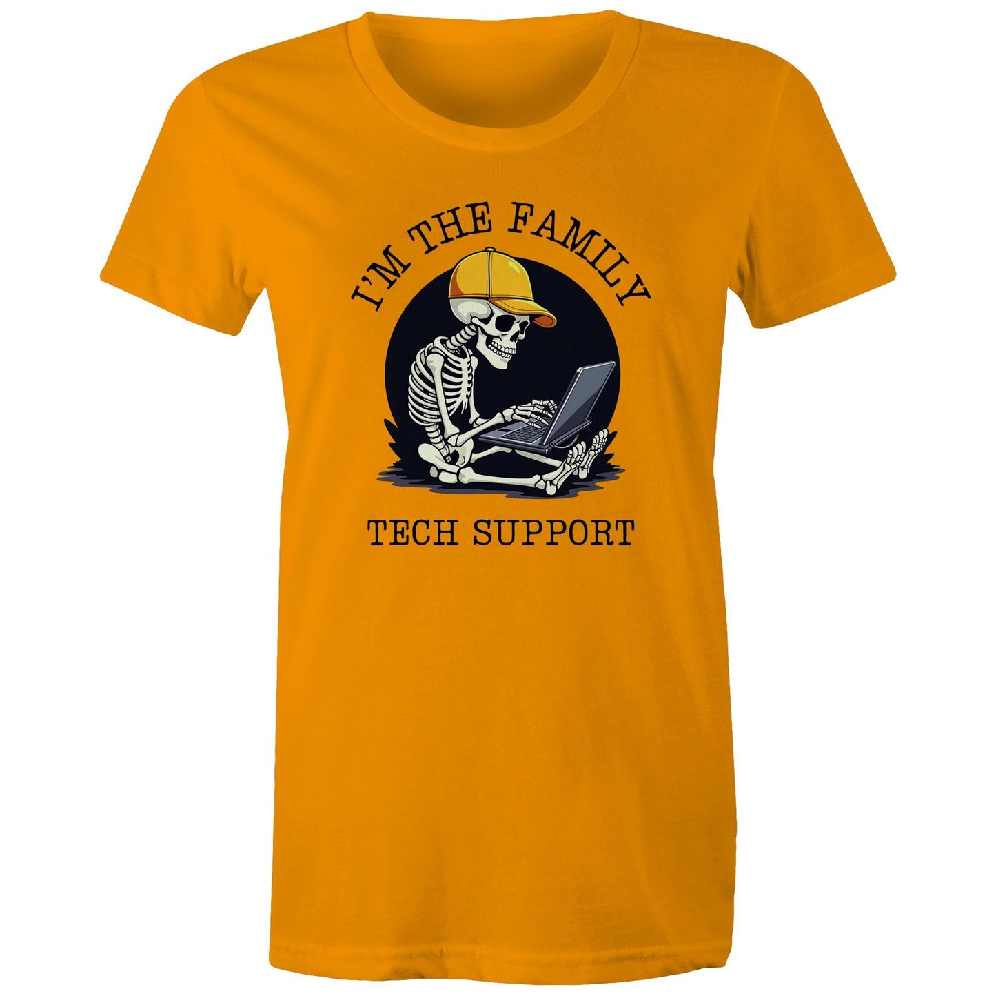 I'm The Family Tech Support - Womens T-shirt Orange Womens T-shirt Printed In Australia Tech