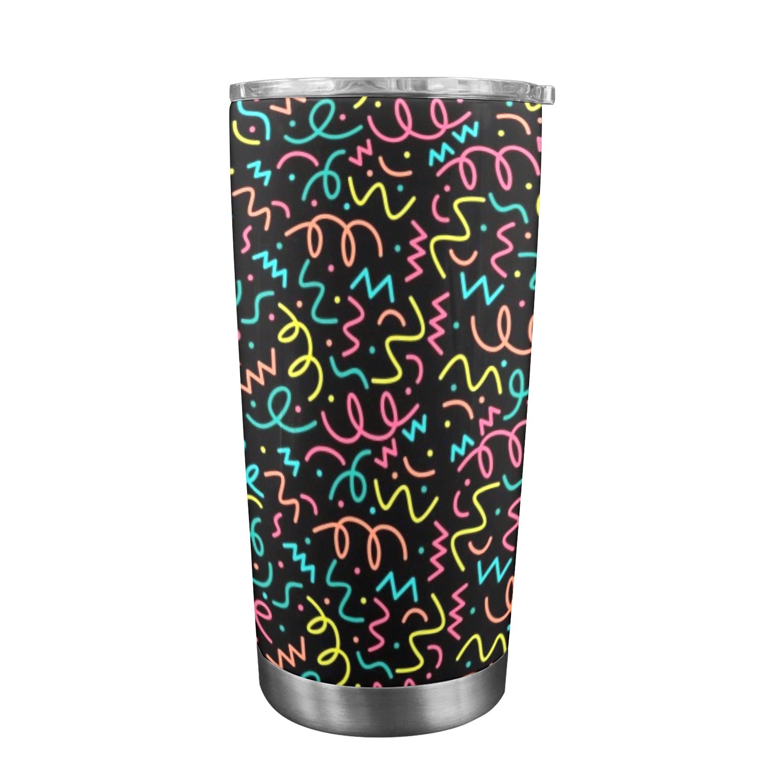 Squiggle Time - 20oz Travel Mug with Clear Lid Clear Lid Travel Mug Printed Offshore